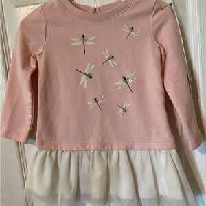 Baby Girl Pink Dragonfly Top with Tulle Skirt